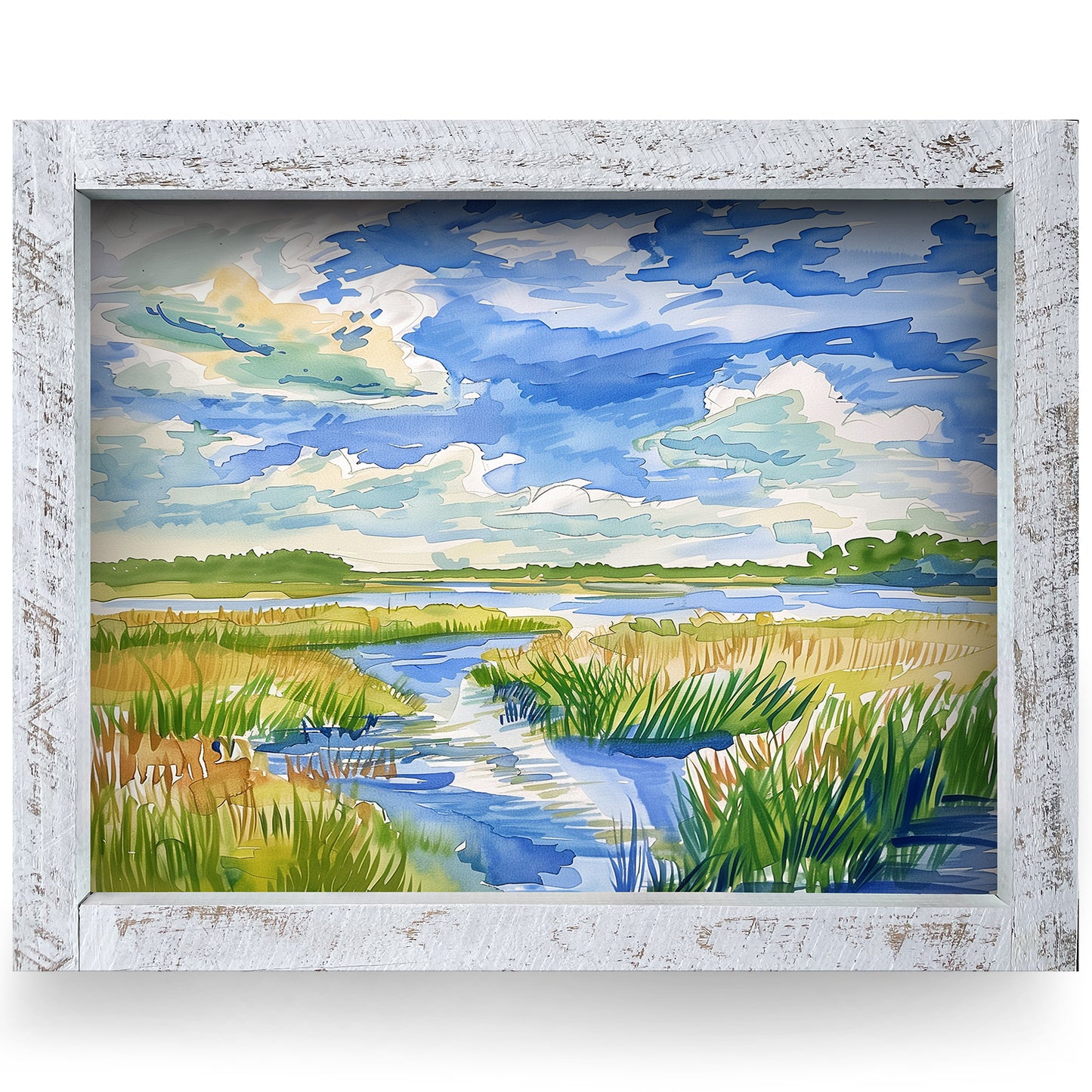 Whispers of the Marsh | Real Wood Framed Wall Art Print