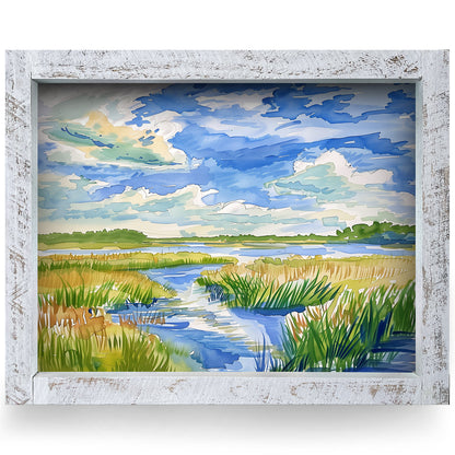 Whispers of the Marsh | Real Wood Framed Wall Art Print