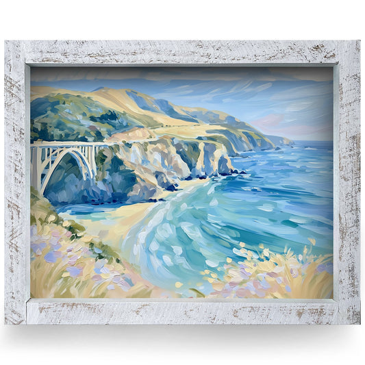 Big Sur Coastline | Real Wood Framed Wall Art Print