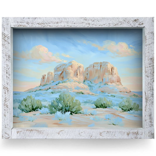Sagebrush Mesa Morning | Real Wood Framed Wall Art Print