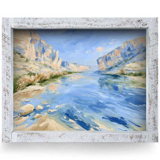 Canyon River Reflections | Real Wood Framed Wall Art Print