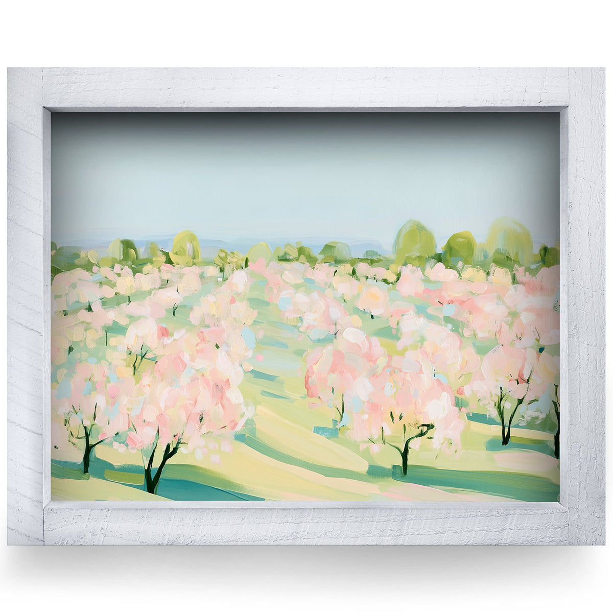 Blossoming Orchard | Real Wood Framed Wall Art Print