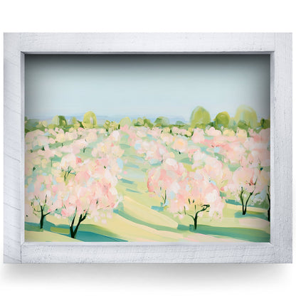 Blossoming Orchard | Real Wood Framed Wall Art Print
