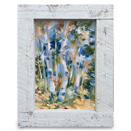 Autumn Aspen Grove | Real Wood Framed Wall Art Print