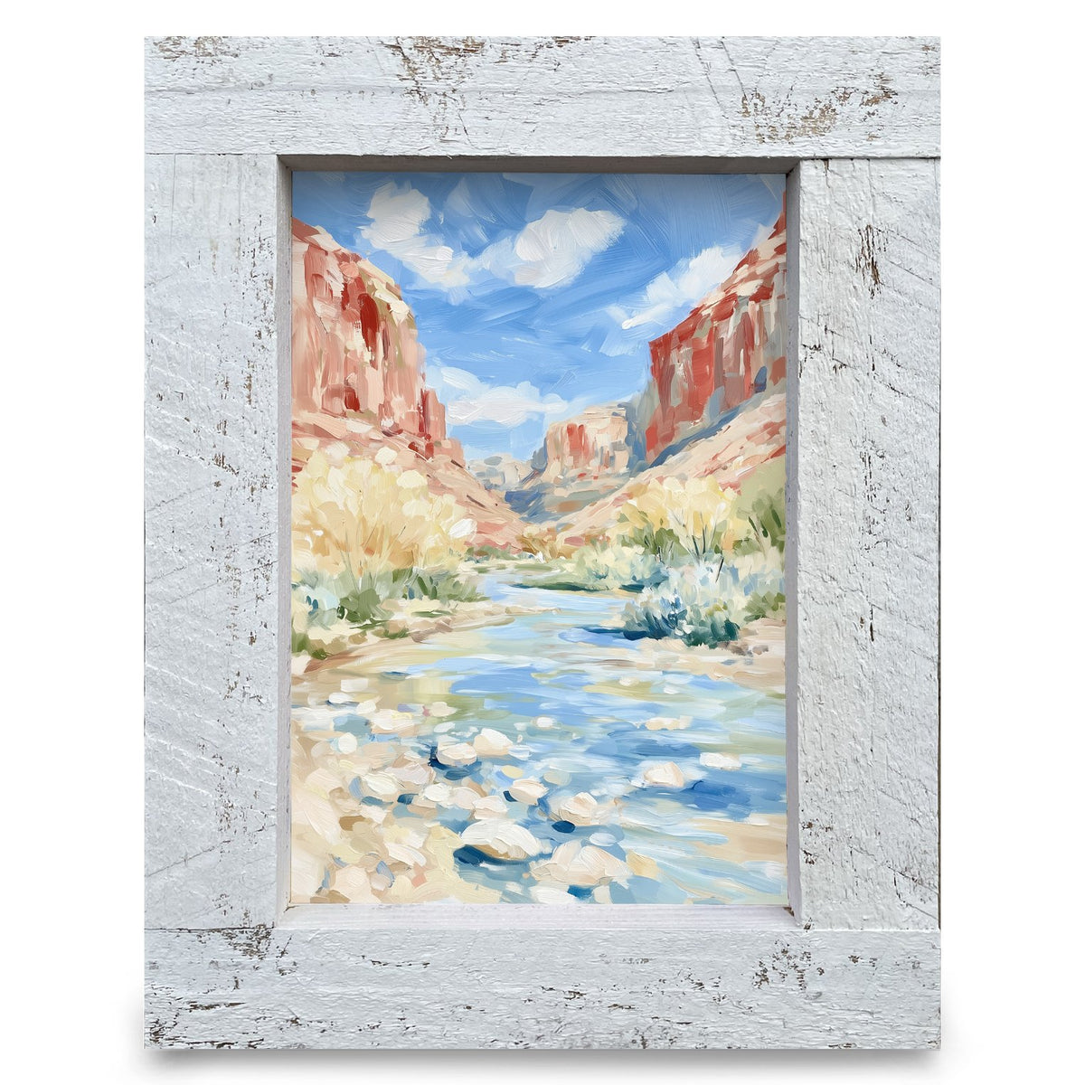 Red Rock Canyon River | Real Wood Framed Wall Art Print