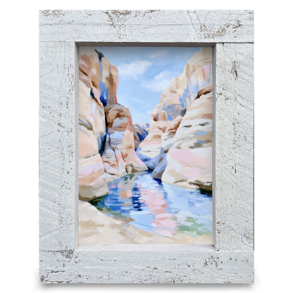Hidden Canyon Waters | Real Wood Framed Wall Art Print