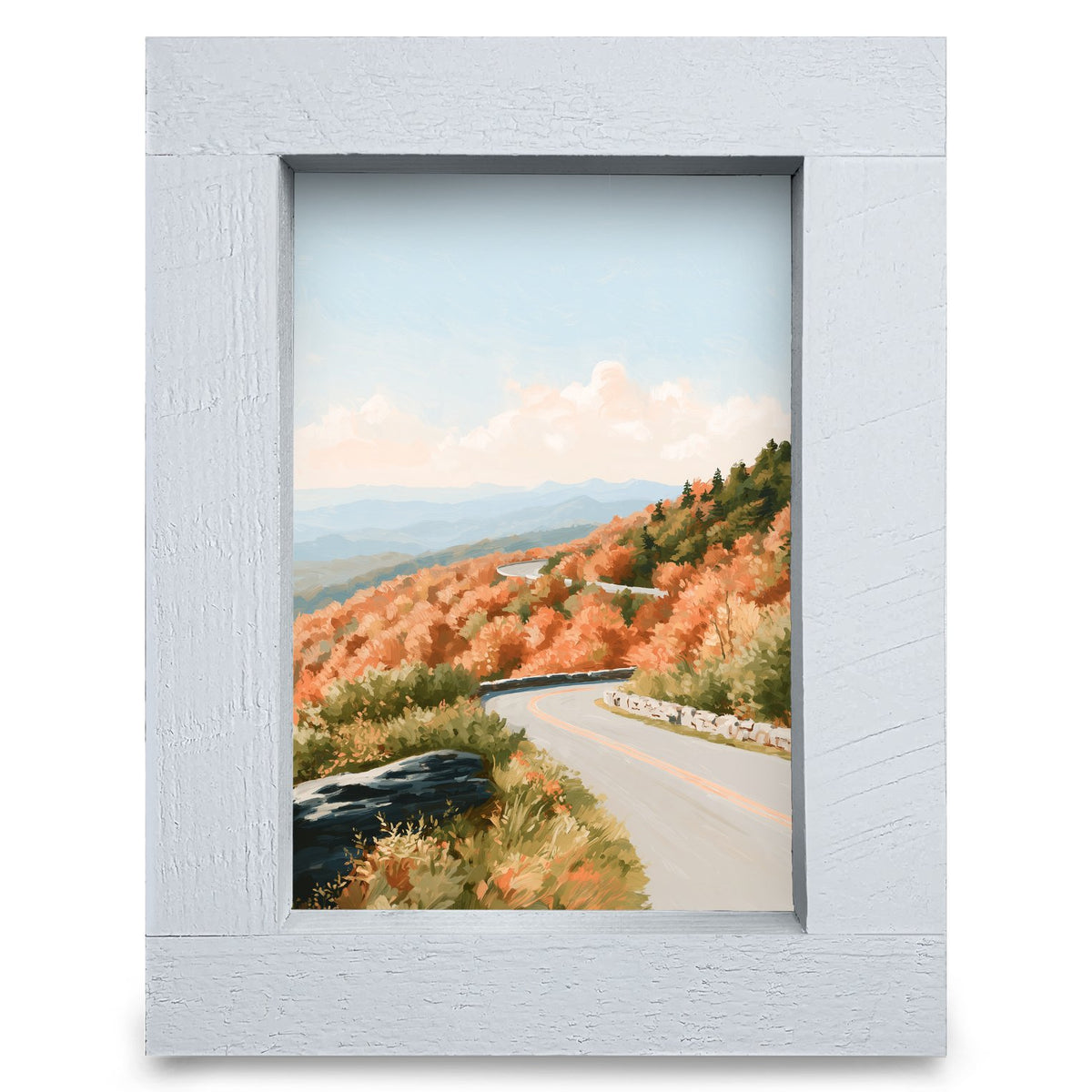 Autumn Mountain Parkway | Real Wood Framed Wall Art Print