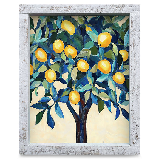 Lemon Tree | Real Wood Framed Wall Art Print