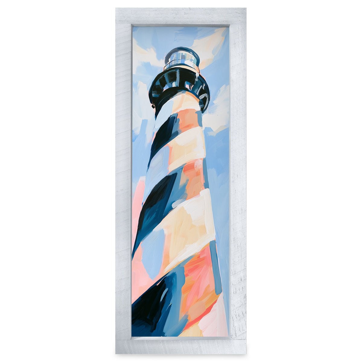 Blue Sky Cape Hatteras Lighthouse, NC | Real Wood Framed Wall Art Print