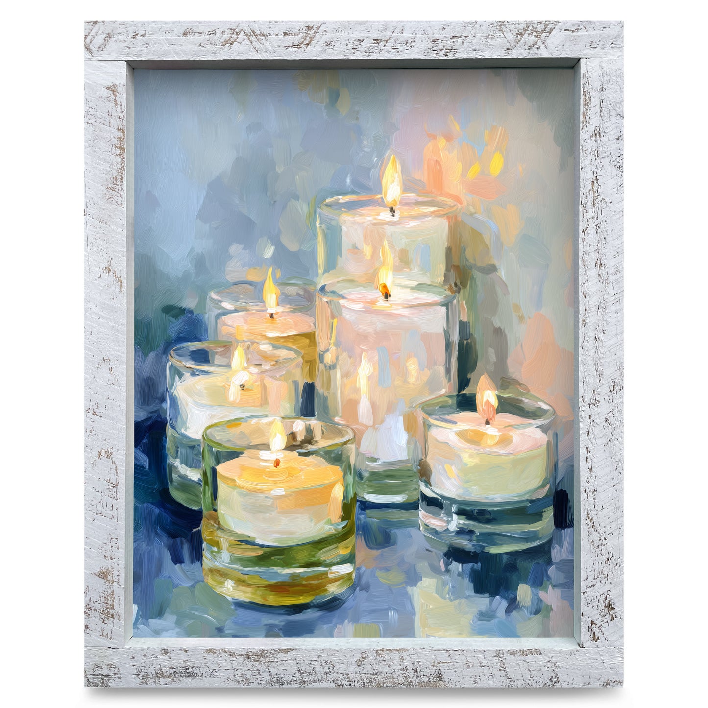 Candlelight | Real Wood Framed Wall Art Print