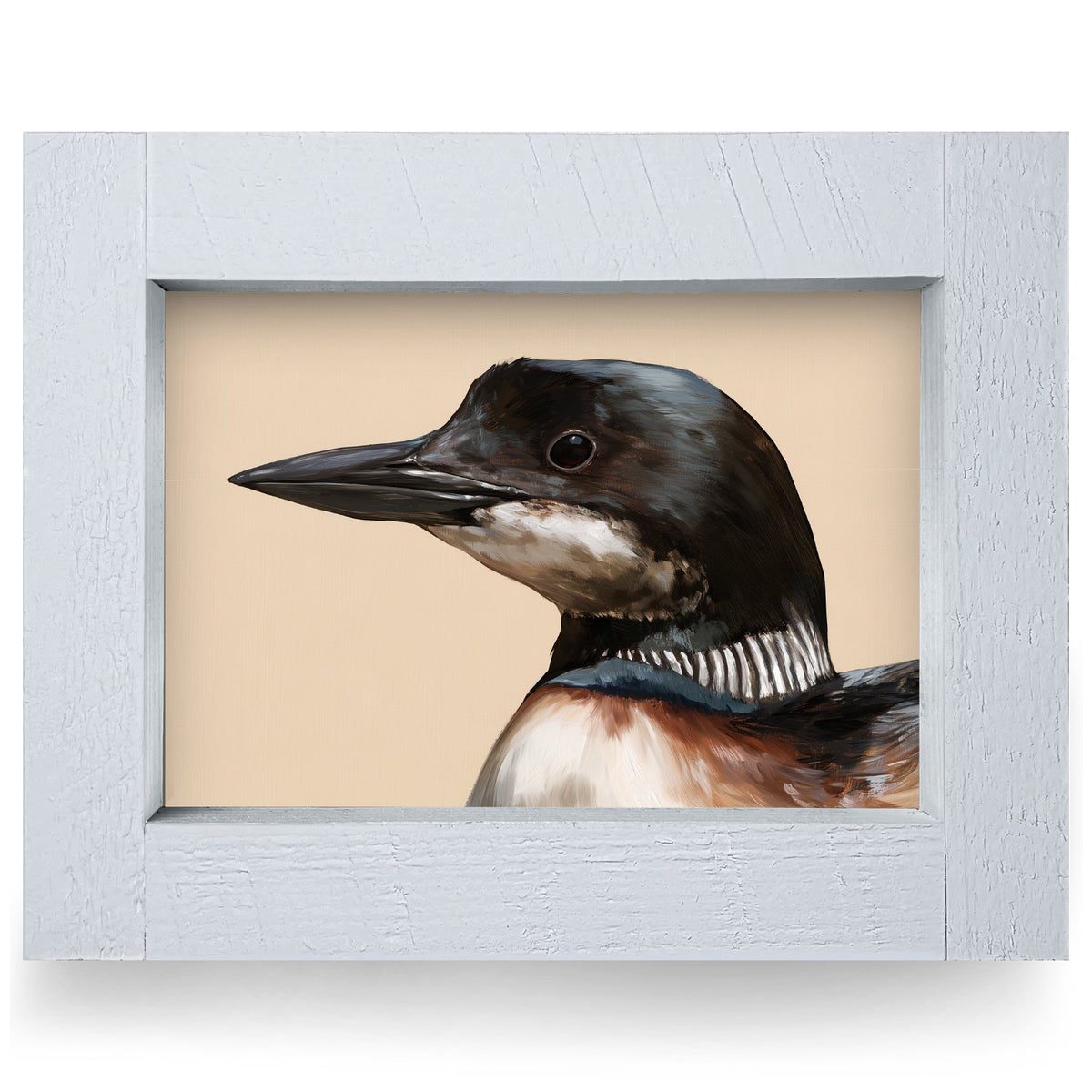 Common Loon Portrait | Real Wood Framed Wall Art Print