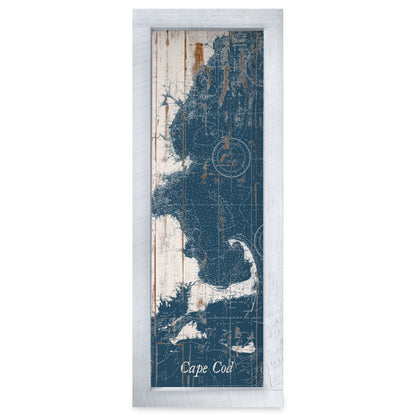 Cape Cod, Massachusetts Map | Real Wood Framed Wall Art Print