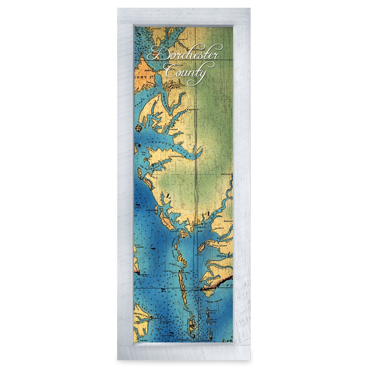 Dorchester, Maryland Map | Real Wood Framed Wall Art Print