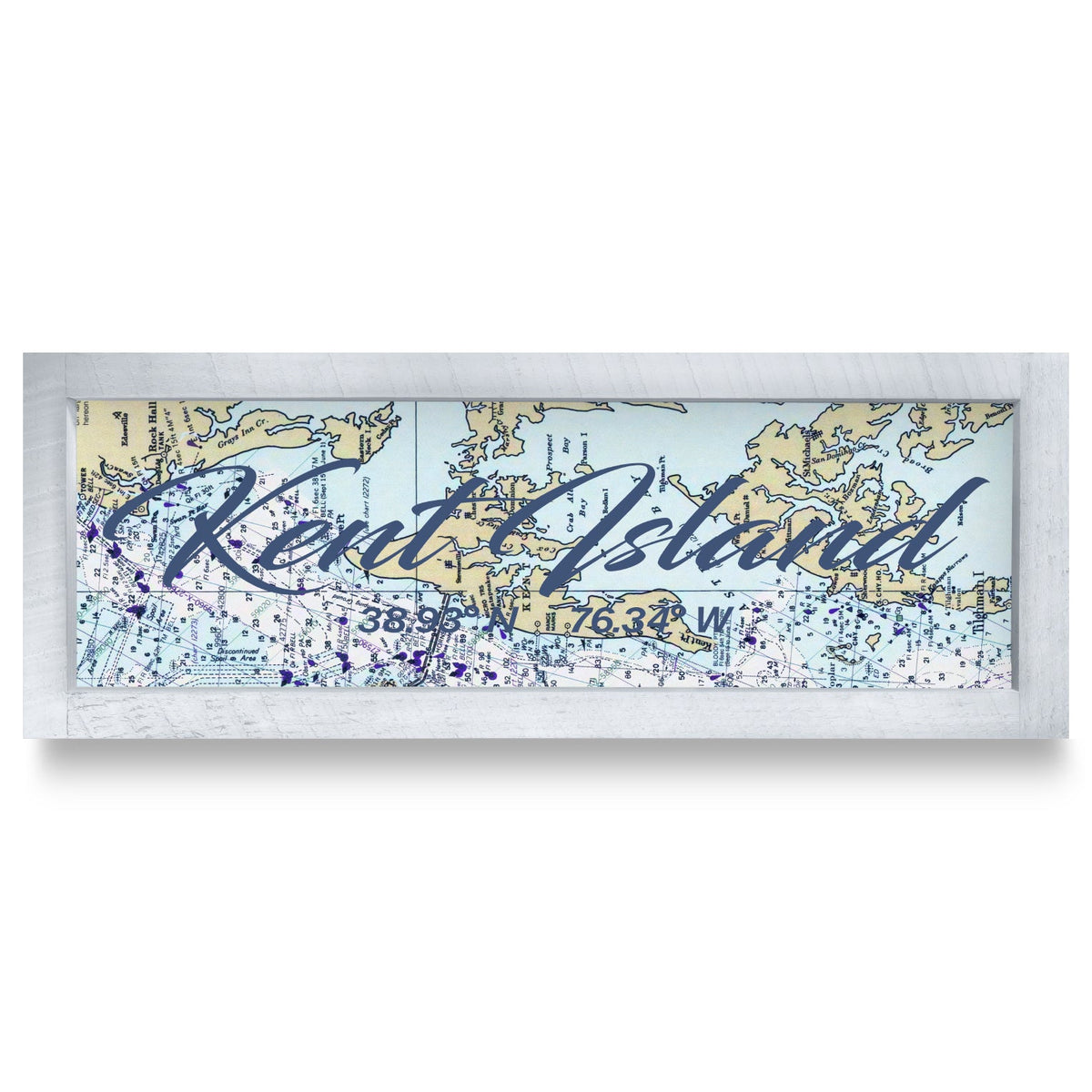 Kent Island, Maryland Map | Real Wood Framed Wall Art Print