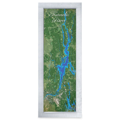 Kennebunk, Maine Map | Real Wood Framed Wall Art Print