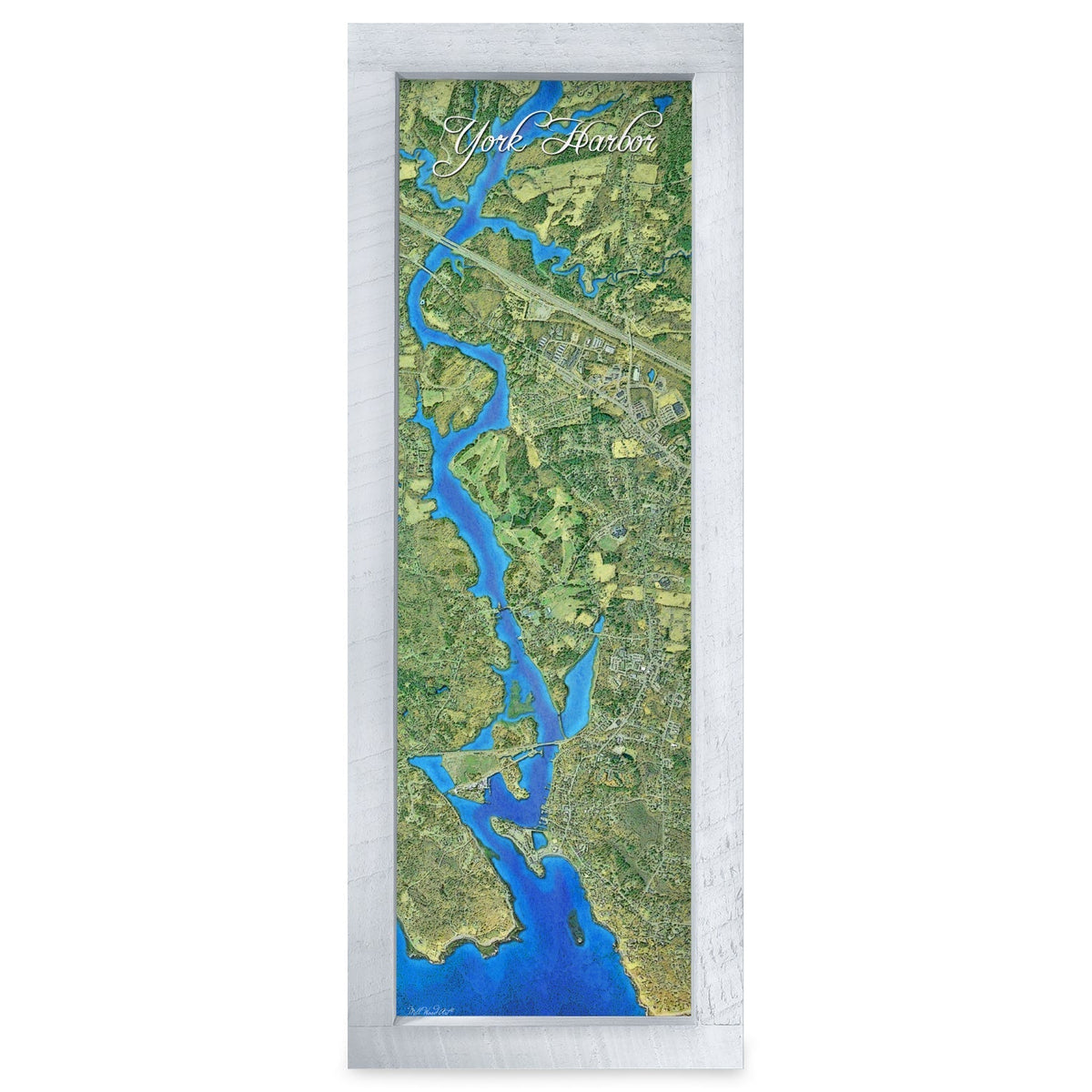 York, Maine Map | Real Wood Framed Wall Art Print
