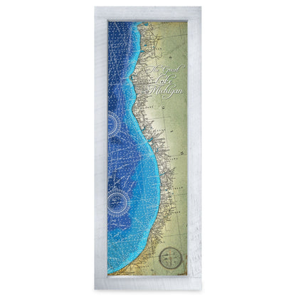 Michigan Map | Real Wood Framed Wall Art Print