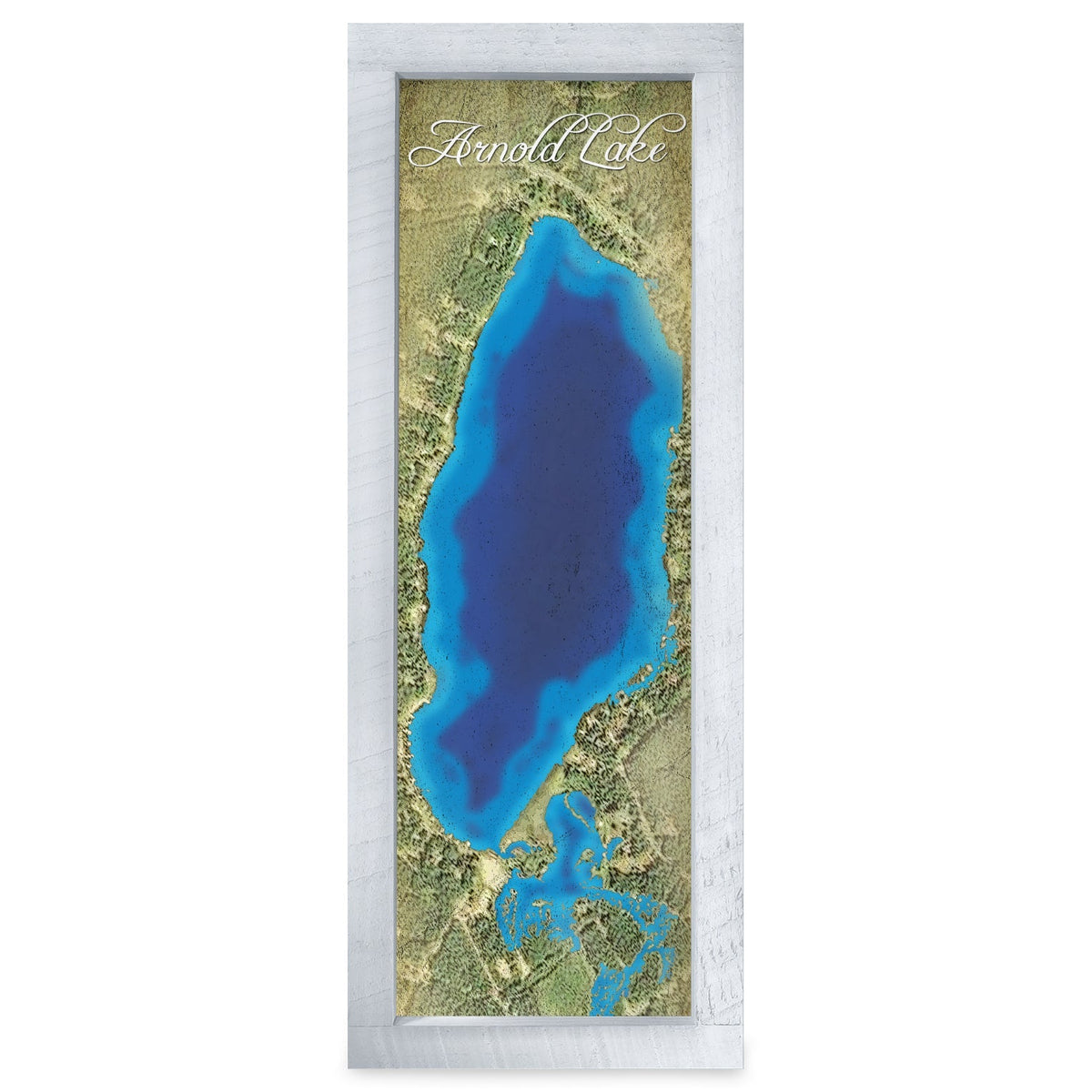 Arnold Lake, Michigan Map | Real Wood Framed Wall Art Print