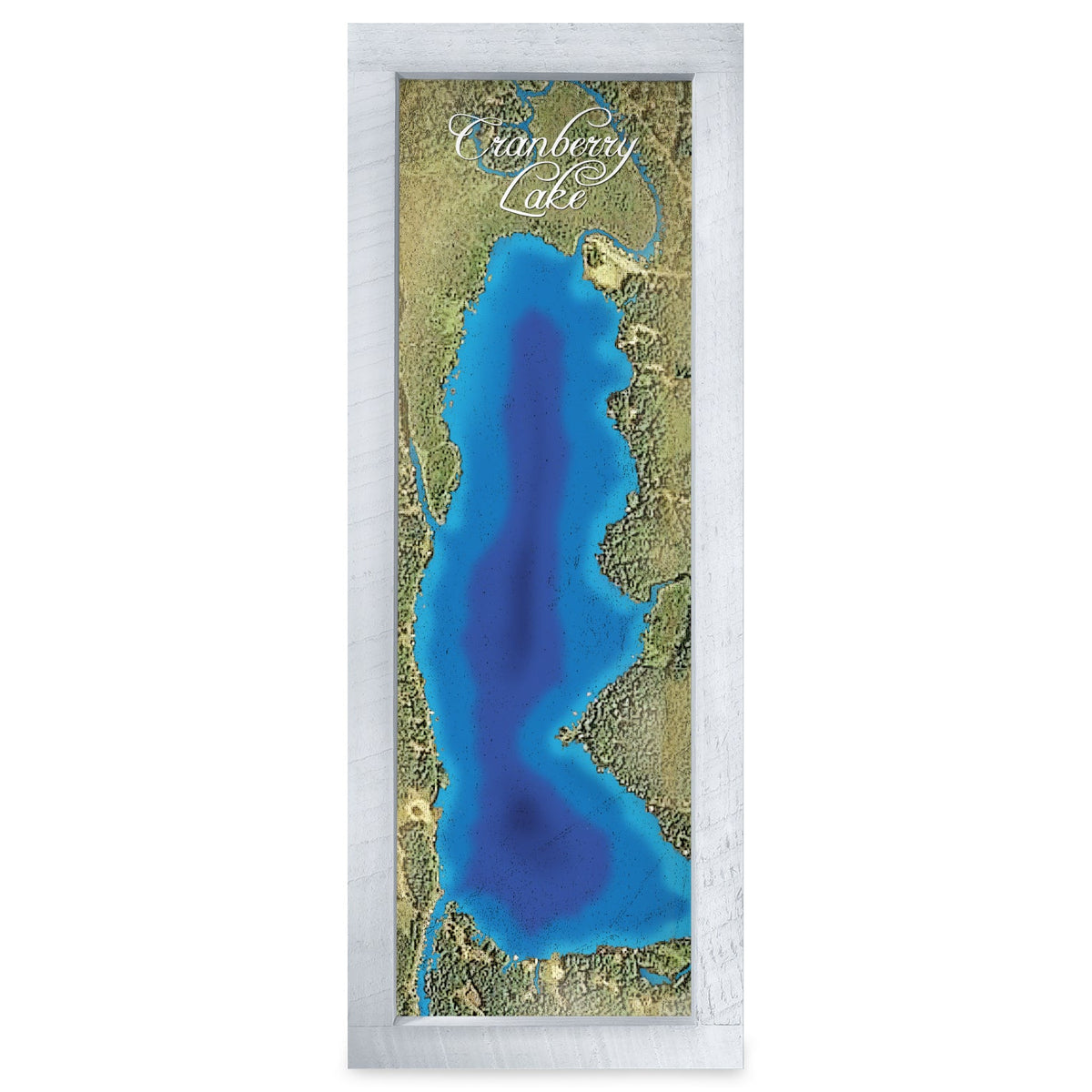Cranberry Lake, Michigan Map | Real Wood Framed Wall Art Print