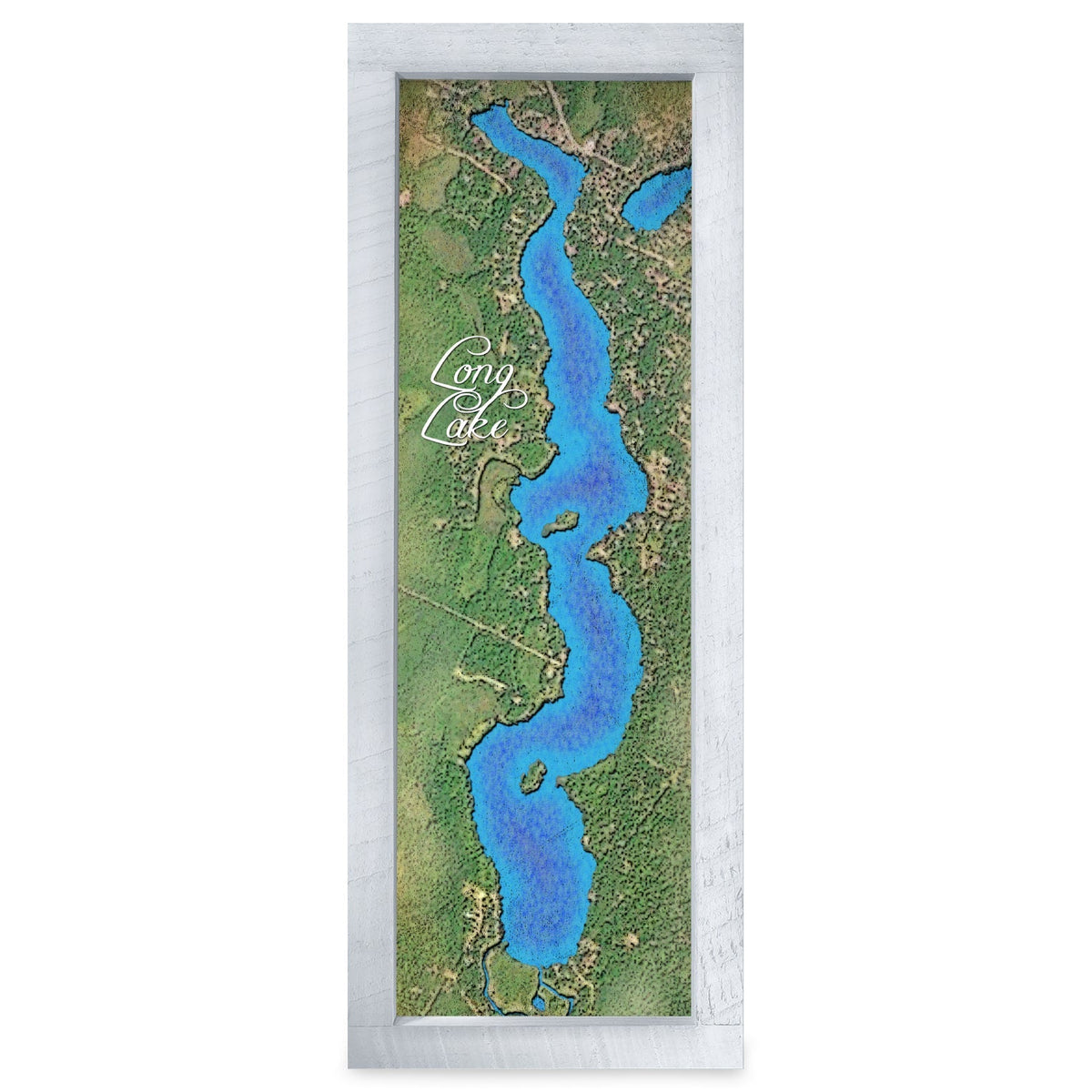 Long Lake, Michigan Map | Real Wood Framed Wall Art Print