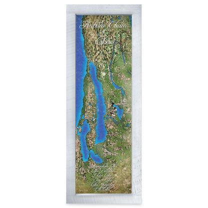 Torch Lake, Michigan Map | Real Wood Framed Wall Art Print