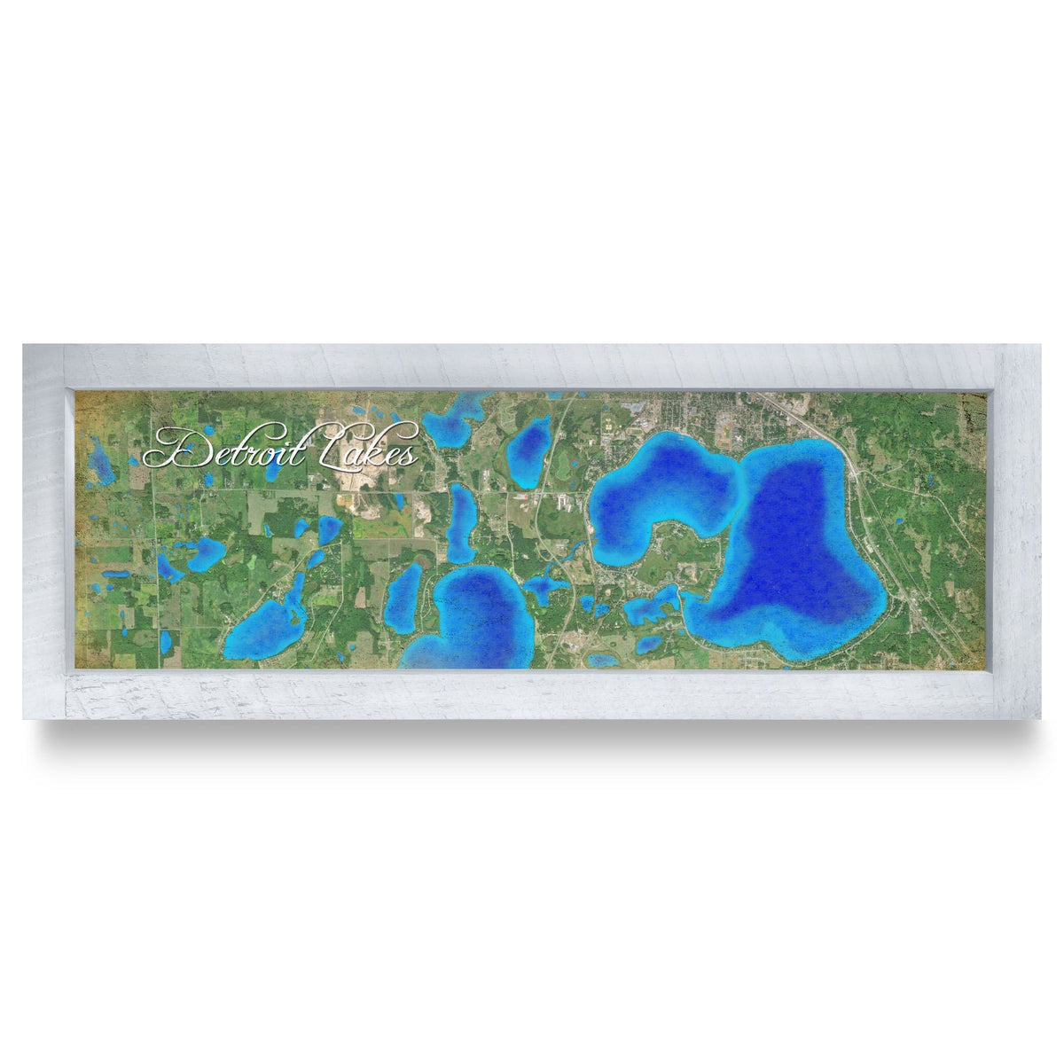 Detroit Lakes, Minnesota Map | Real Wood Framed Wall Art Print