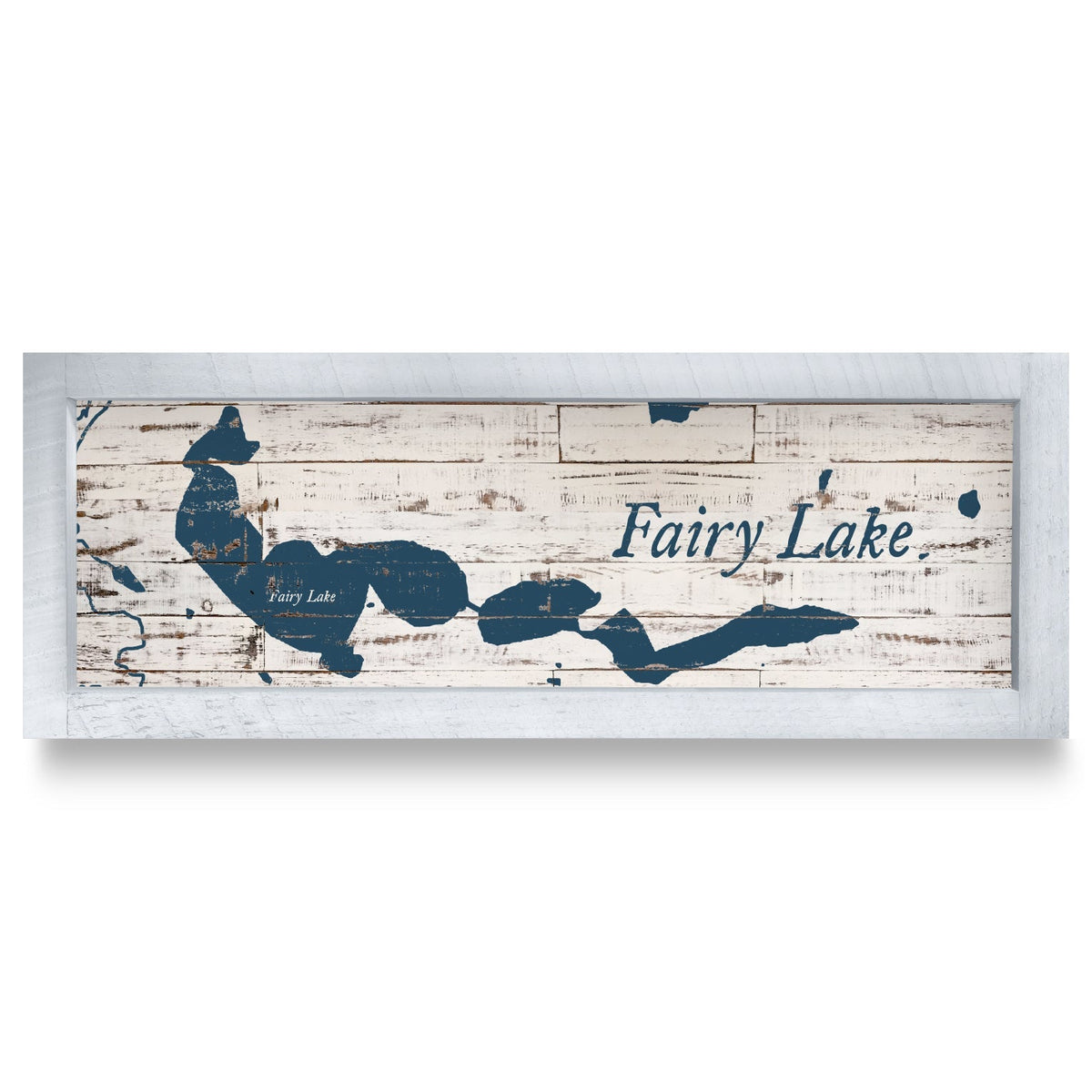 Fairy Lake, Minnesota Map | Real Wood Framed Wall Art Print