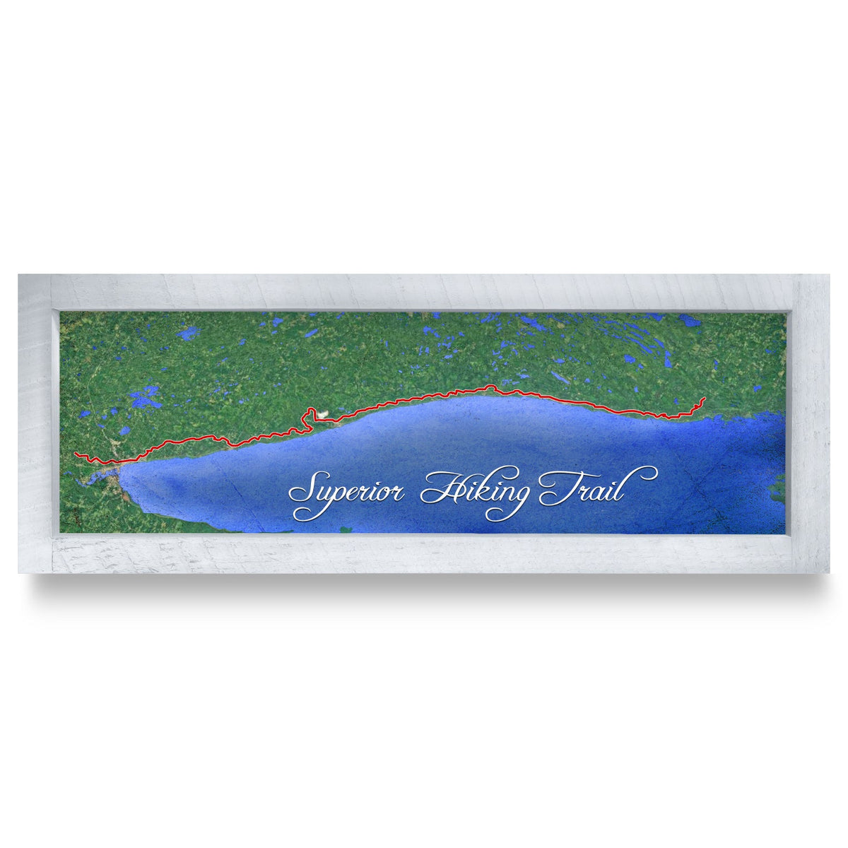 Superior Hiking Trail, Minnesota Map | Real Wood Framed Wall Art Print