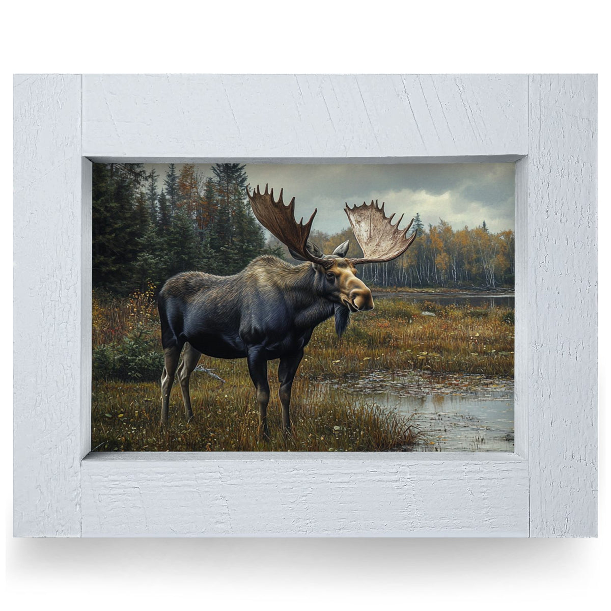 Northwoods Moose | Real Wood Framed Wall Art Print