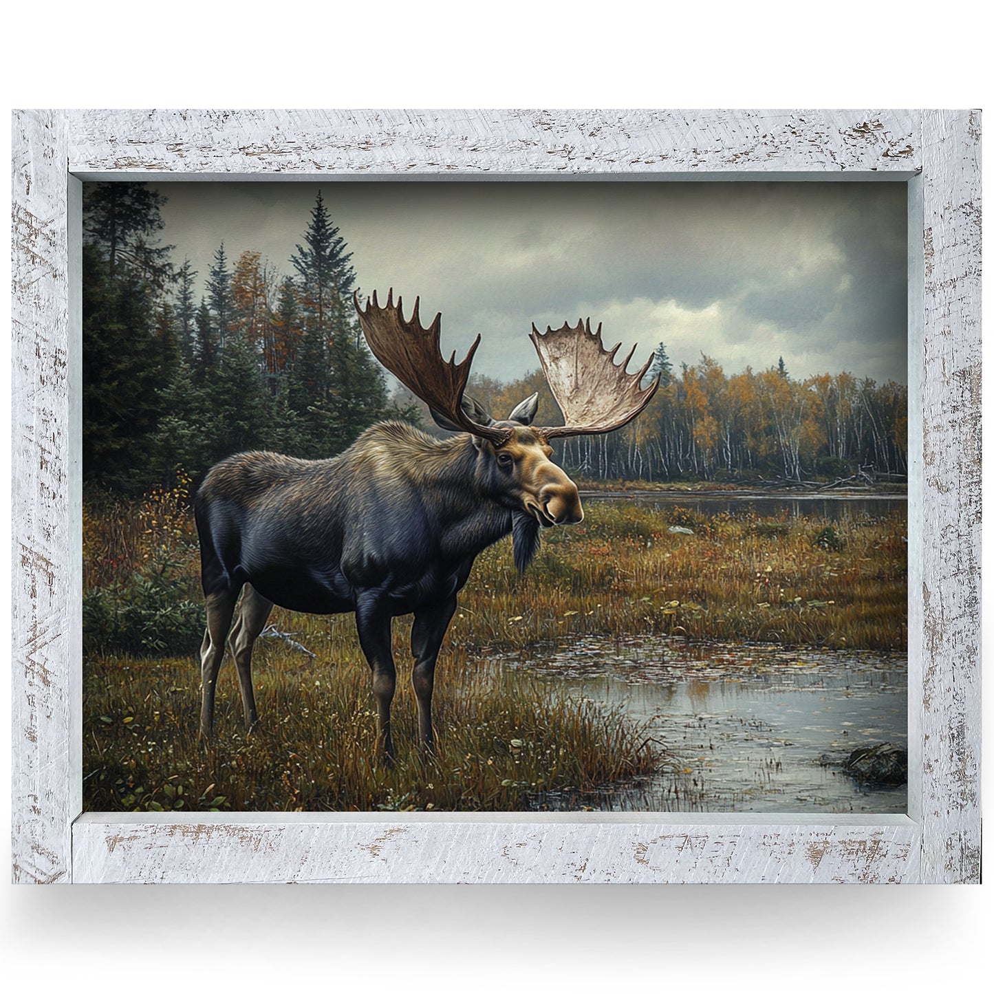 Northwoods Moose | Real Wood Framed Wall Art Print