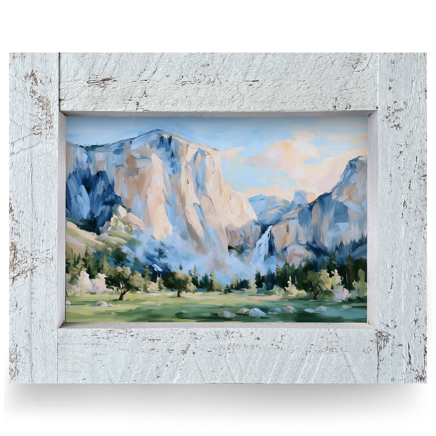 Majestic Valley Waterfall | Real Wood Framed Wall Art Print