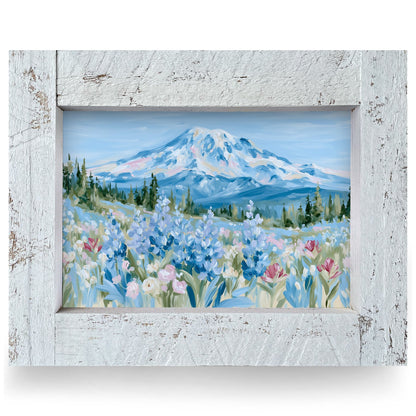 Mountain Wildflower Meadow | Real Wood Framed Wall Art Print