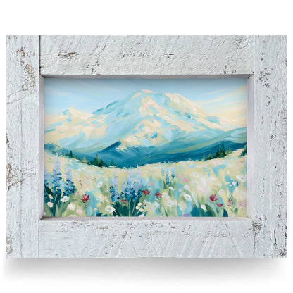 Alpine Meadow Blooms | Real Wood Framed Wall Art Print