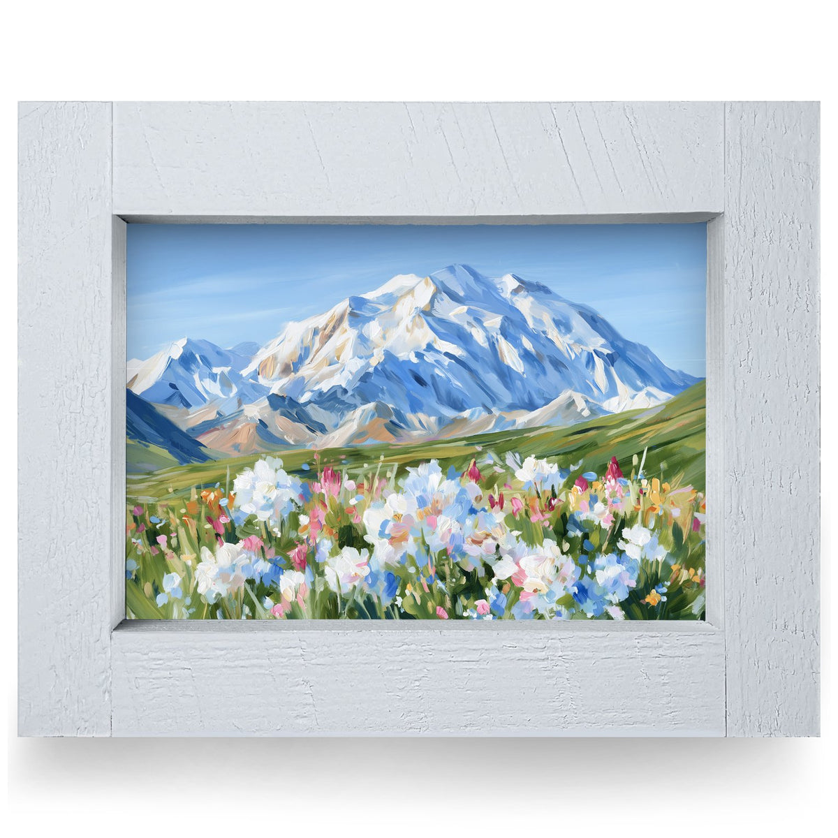 Denali Wildflower Meadow | Real Wood Framed Wall Art Print
