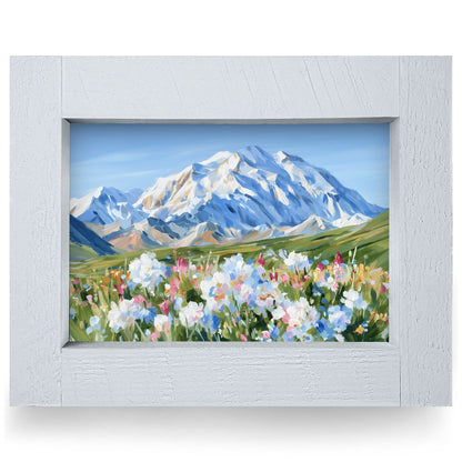 Denali Wildflower Meadow | Real Wood Framed Wall Art Print