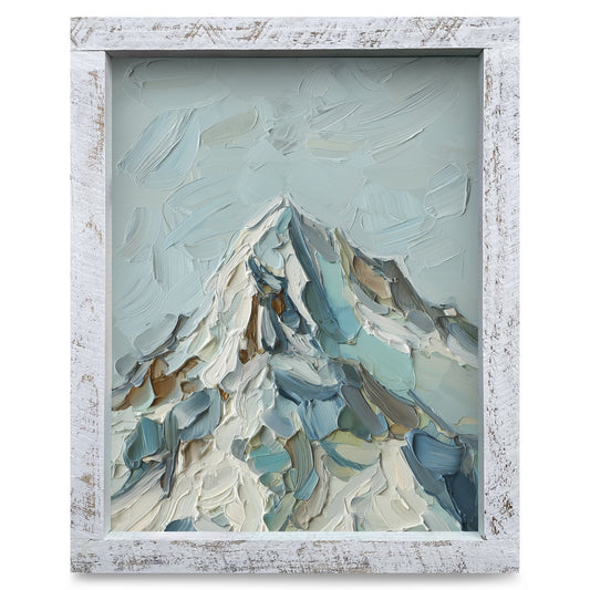 Painted Alpine Peak | Real Wood Framed Wall Art Print