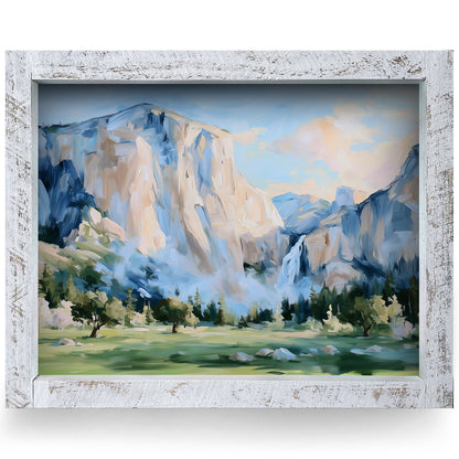 Majestic Valley Waterfall | Real Wood Framed Wall Art Print