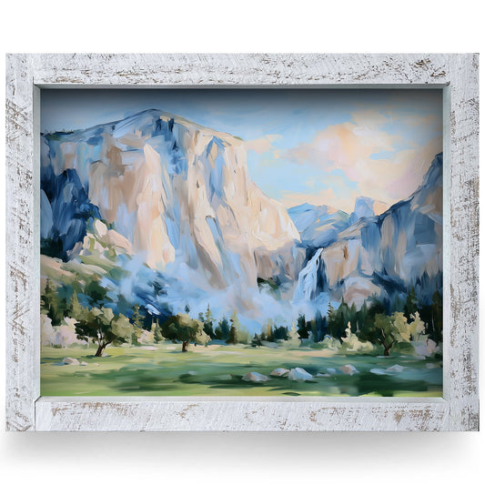 Majestic Valley Waterfall | Real Wood Framed Wall Art Print