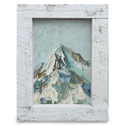 Painted Alpine Peak | Real Wood Framed Wall Art Print