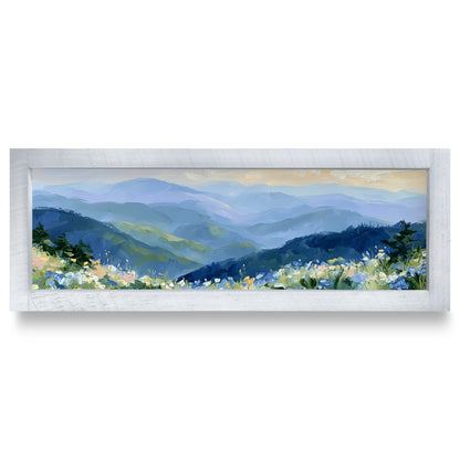 Blue Ridge Wildflowers | Real Wood Framed Wall Art Print | Skinny