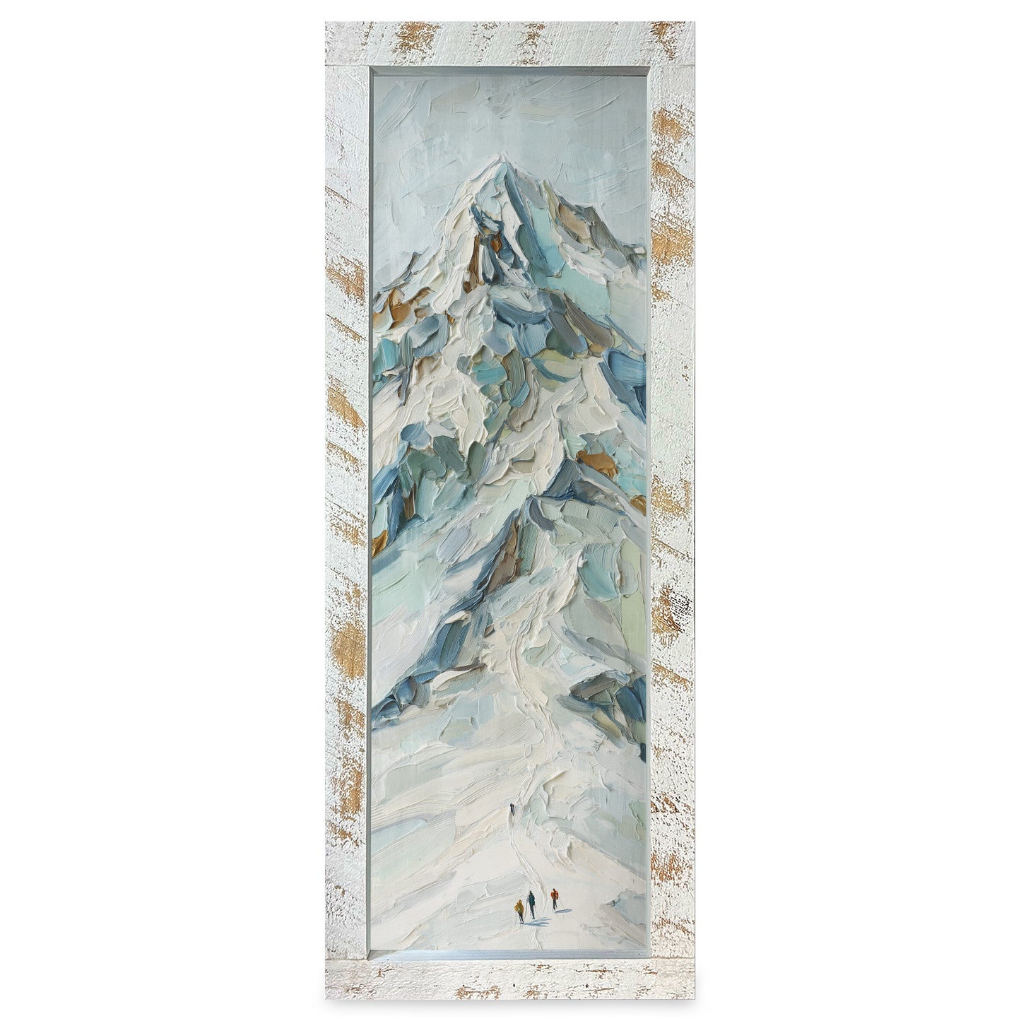 Climb The Mountain | Real Wood Framed Wall Art Print | Skinny