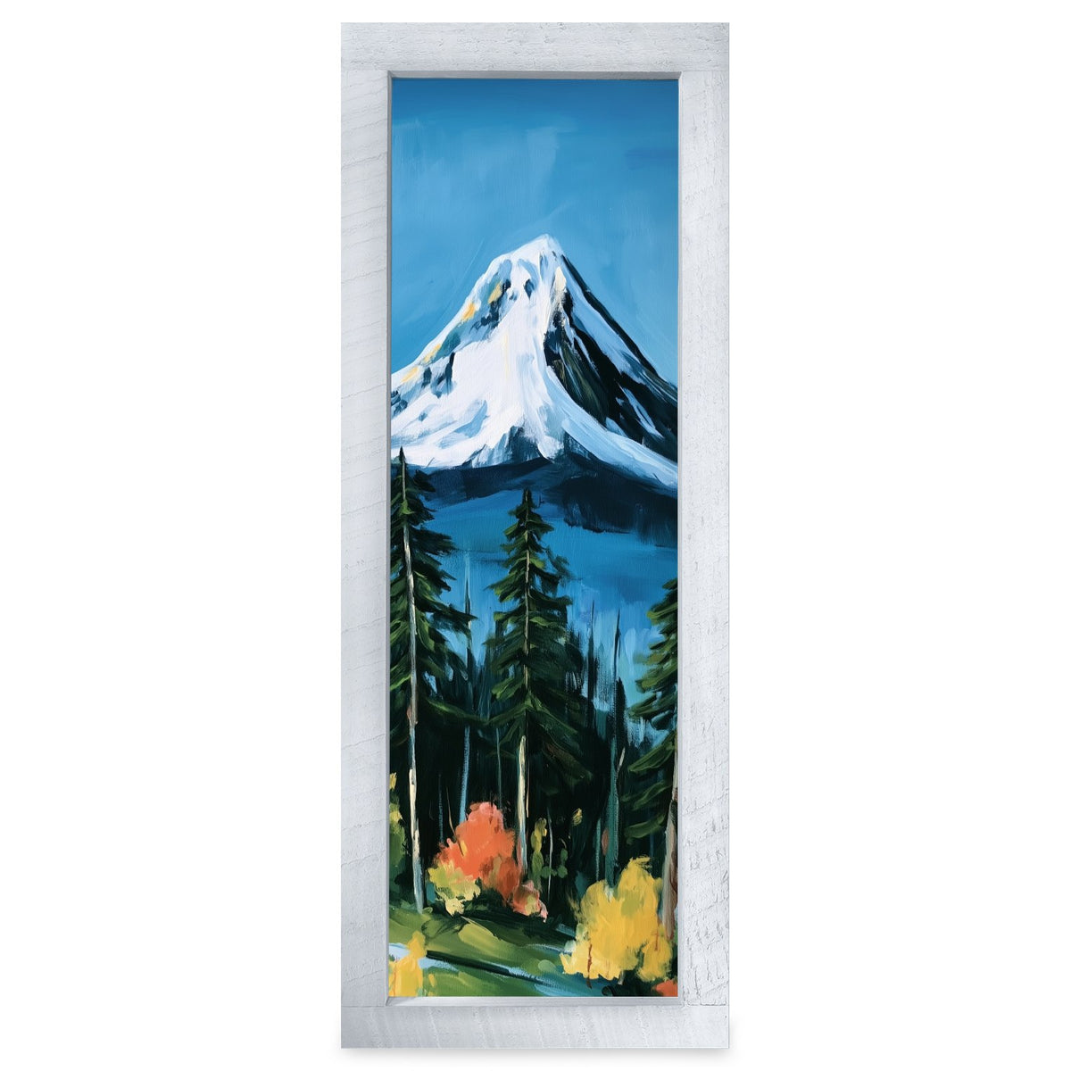 Autumn Mountain Evening | Real Wood Framed Wall Art Print | Skinny