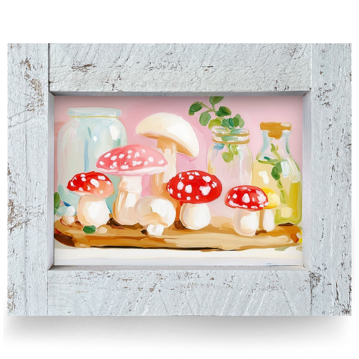 Cottage Mushroom Still Life | Real Wood Framed Wall Art Print