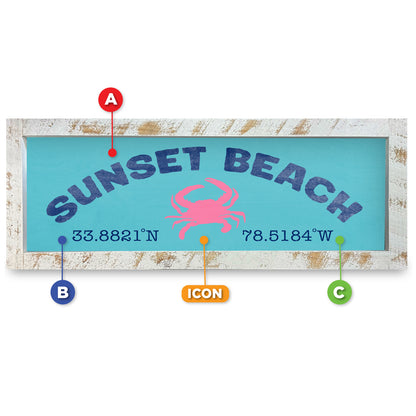 Customizable Coastal Teal/Pink Coordinates | Real Wood Framed Wall Art Print