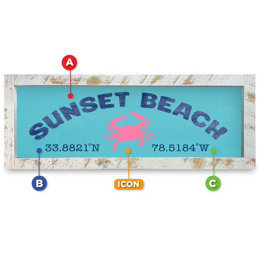 Customizable Coastal Teal/Pink Coordinates | Real Wood Framed Wall Art Print