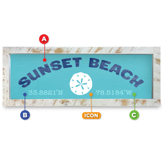 Customizable Coastal Teal/White Coordinates | Real Wood Framed Wall Art Print