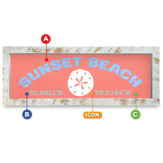 Customizable Coastal Coral/Blue Coordinates | Real Wood Framed Wall Art Print
