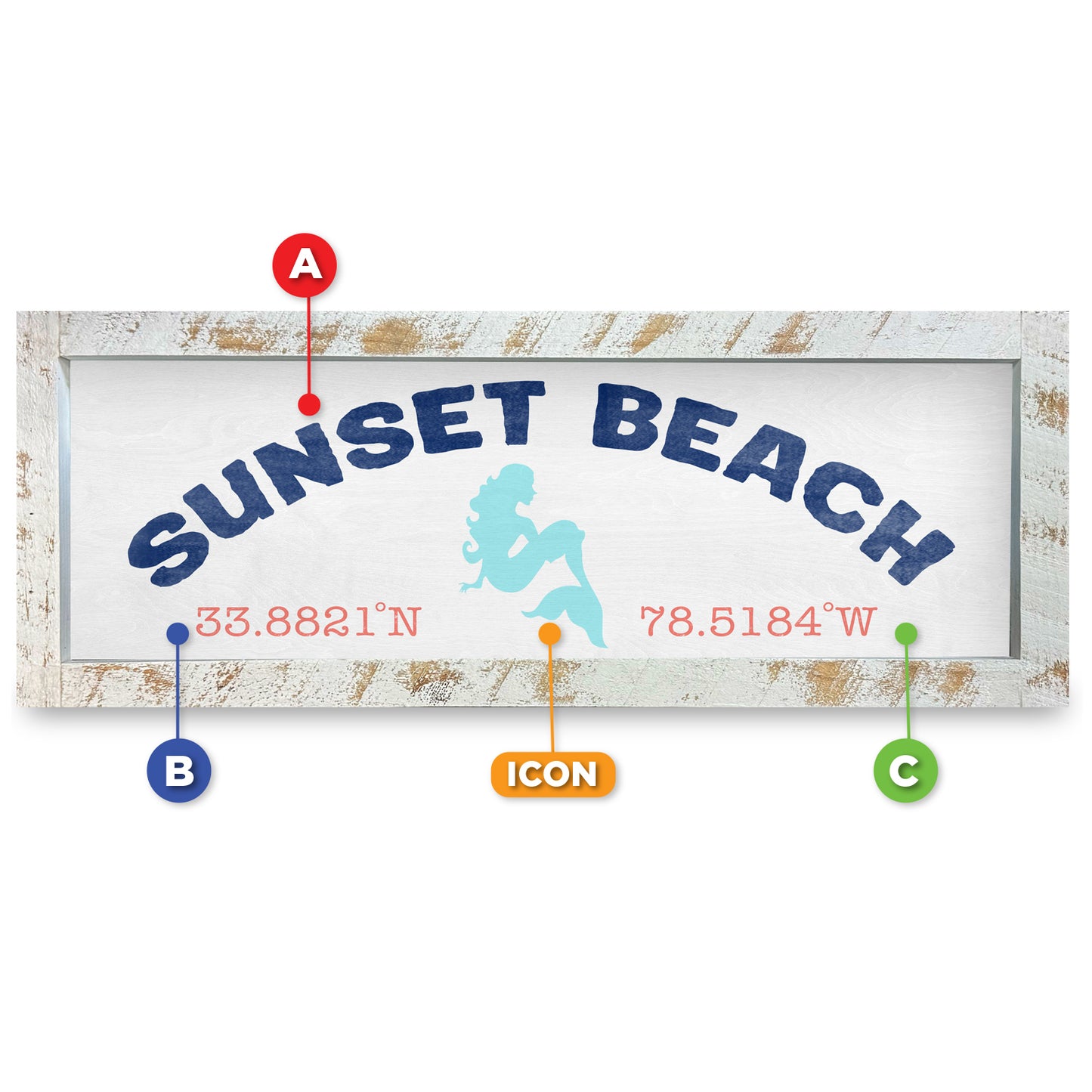 Customizable Coastal White/Teal Coordinates | Real Wood Framed Wall Art Print