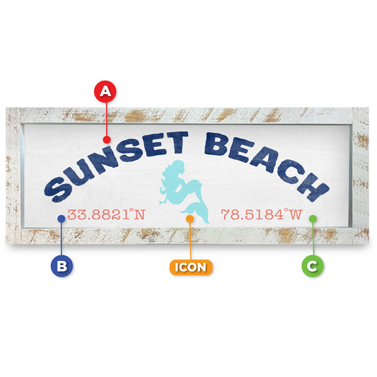 Customizable Coastal White/Teal Coordinates | Real Wood Framed Wall Art Print