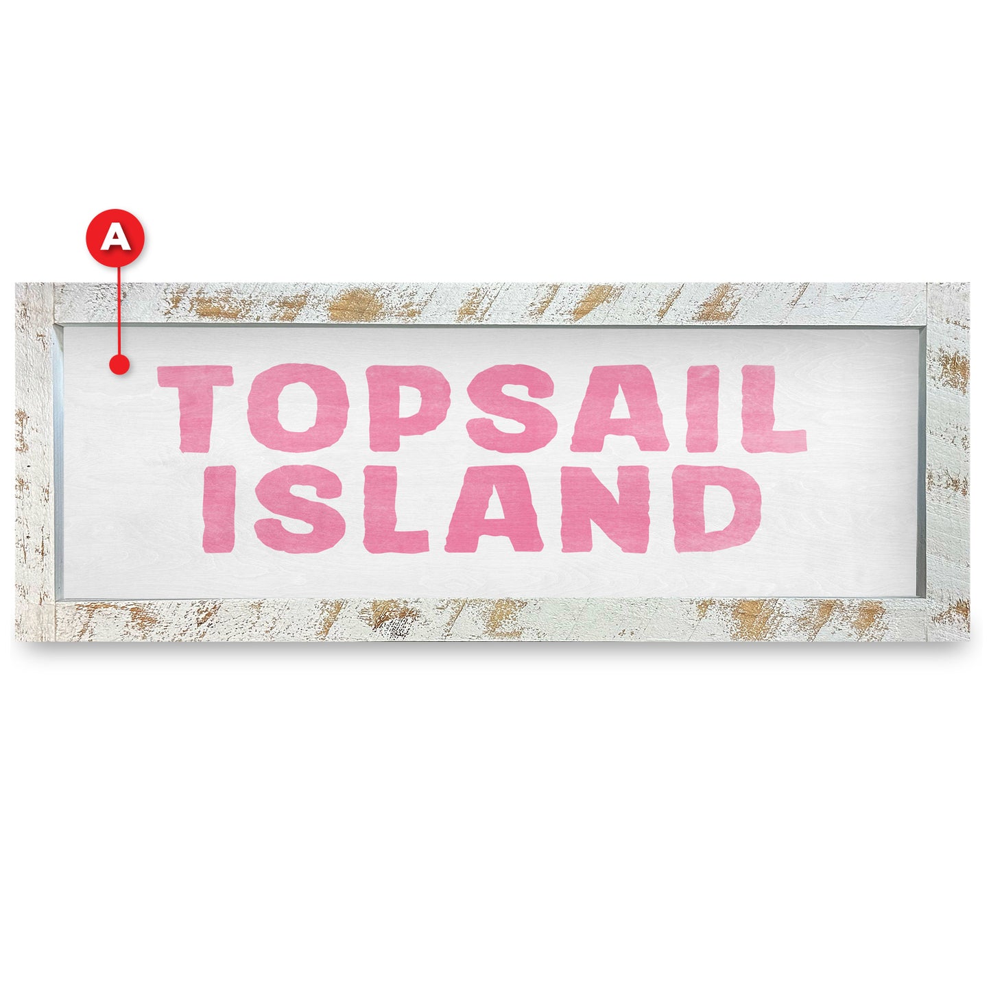 Customizable Coastal White/Pink Words | Real Wood Framed Wall Art Print